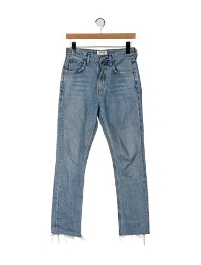 Pre-owned Agolde Mid-rise Straight Leg Jeans In Blue