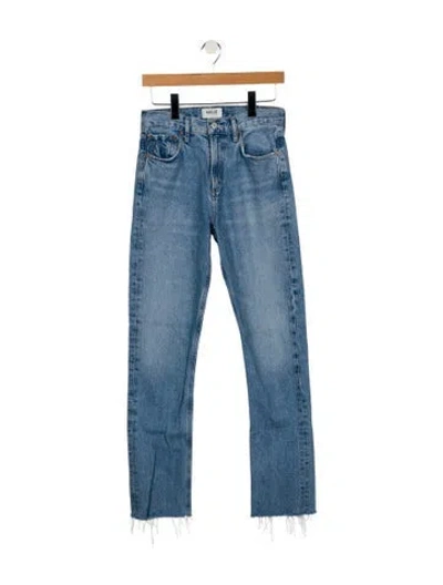 Pre-owned Agolde Mid-rise Straight Leg Jeans In Blue