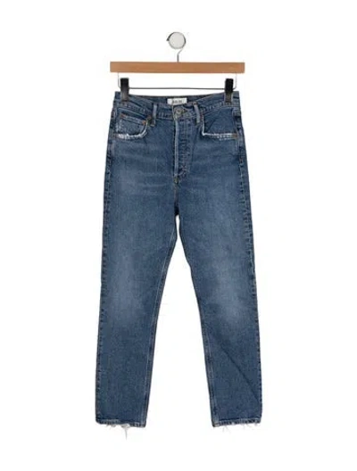 Pre-owned Agolde Mid-rise Straight Leg Jeans In Blue