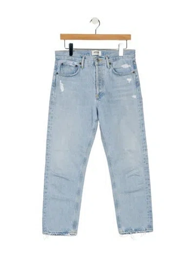 Pre-owned Agolde Mid-rise Straight Leg Jeans In Blue