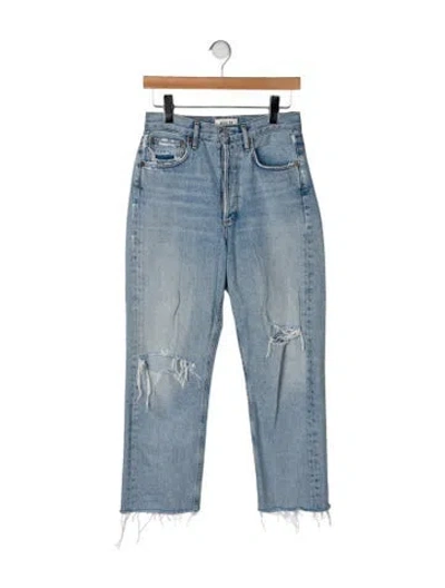 Pre-owned Agolde Mid-rise Straight Leg Jeans In Blue