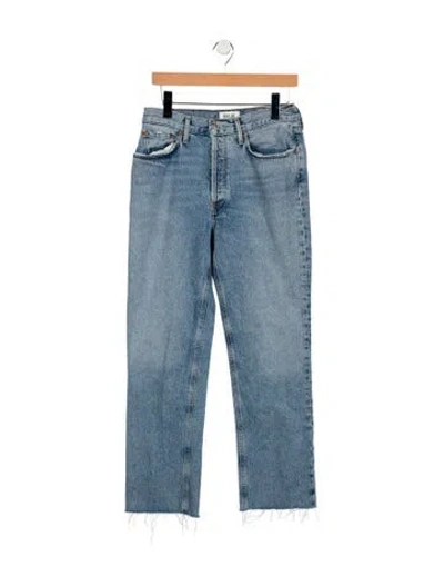 Pre-owned Agolde Mid-rise Straight Leg Jeans In Blue