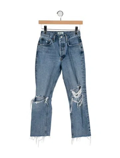 Pre-owned Agolde Mid-rise Straight Leg Jeans In Blue