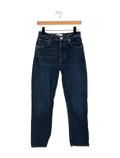 Pre-owned Agolde Mid-rise Straight Leg Jeans In Blue