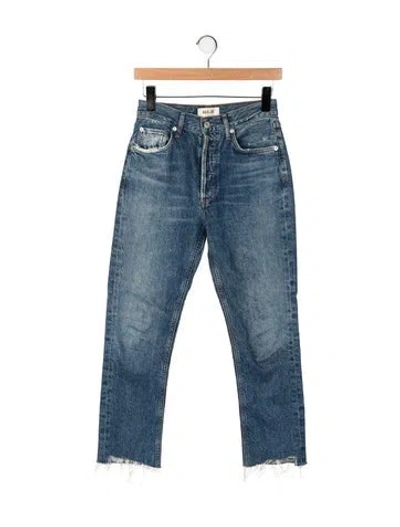 Pre-owned Agolde Mid-rise Straight Leg Jeans In Blue