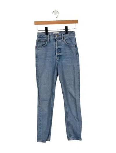 Pre-owned Agolde Mid-rise Straight Leg Jeans In Blue