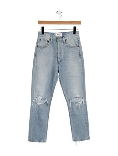 Pre-owned Agolde Mid-rise Straight Leg Jeans In Blue