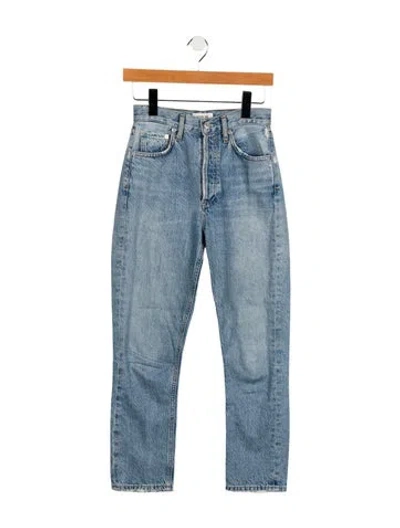 Pre-owned Agolde Mid-rise Straight Leg Jeans In Blue