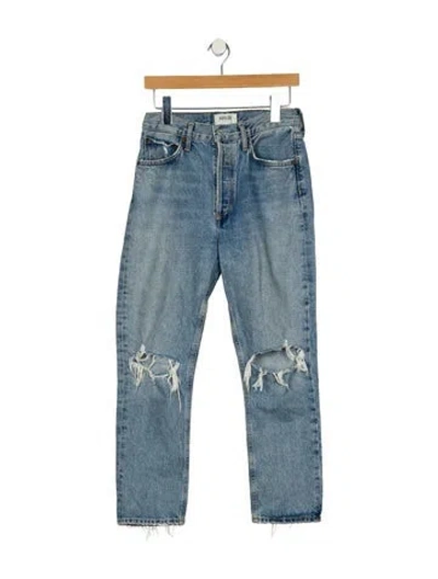 Pre-owned Agolde Mid-rise Straight Leg Jeans In Blue