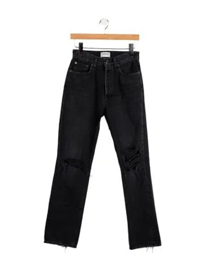 Pre-owned Agolde Mid-rise Straight Leg Jeans In Blue