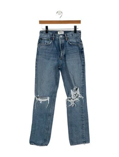 Pre-owned Agolde Mid-rise Straight Leg Jeans In Blue
