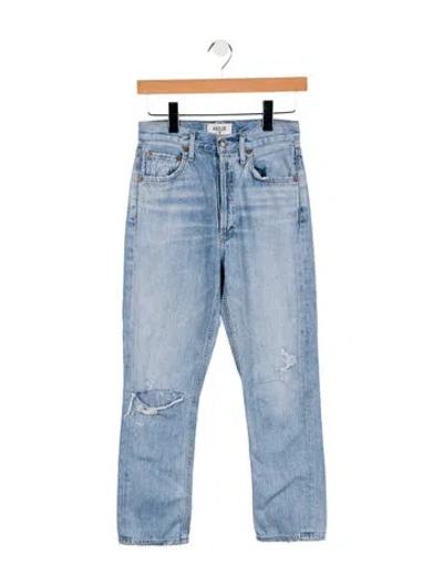 Pre-owned Agolde Mid-rise Straight Leg Jeans In Blue