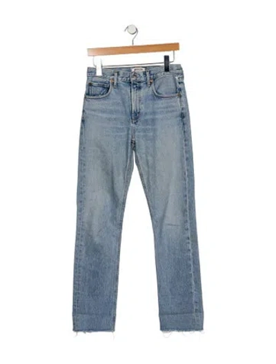 Pre-owned Agolde Mid-rise Straight Leg Jeans In Blue