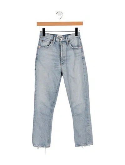 Pre-owned Agolde Mid-rise Straight Leg Jeans In Blue