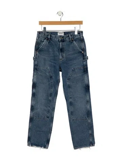 Pre-owned Agolde Mid-rise Straight Leg Jeans In Blue