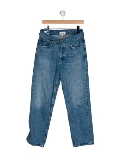 Pre-owned Agolde Mid-rise Straight Leg Jeans In Blue