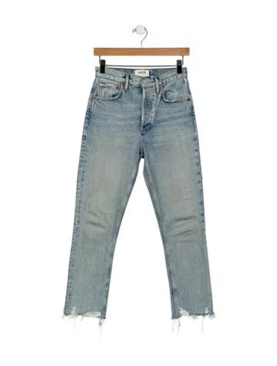 Pre-owned Agolde Mid-rise Straight Leg Jeans In Blue