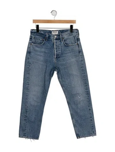 Pre-owned Agolde Mid-rise Straight Leg Jeans In Blue