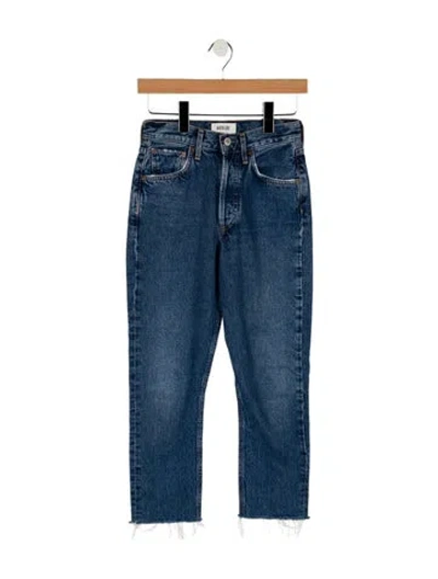 Pre-owned Agolde Mid-rise Straight Leg Jeans In Blue