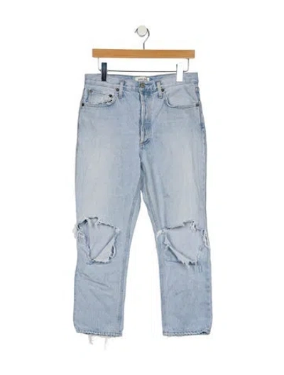 Pre-owned Agolde Mid-rise Straight Leg Jeans In Blue