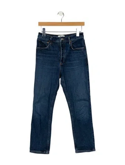 Pre-owned Agolde Mid-rise Straight Leg Jeans In Blue