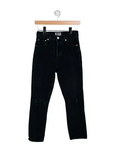 Pre-owned Agolde Mid-rise Straight Leg Jeans In Blue