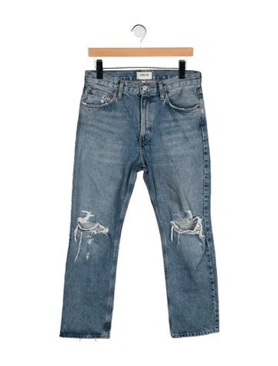 Pre-owned Agolde Mid-rise Straight Leg Jeans In Blue