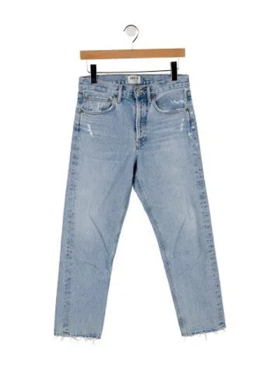 Pre-owned Agolde Mid-rise Straight Leg Jeans In Blue