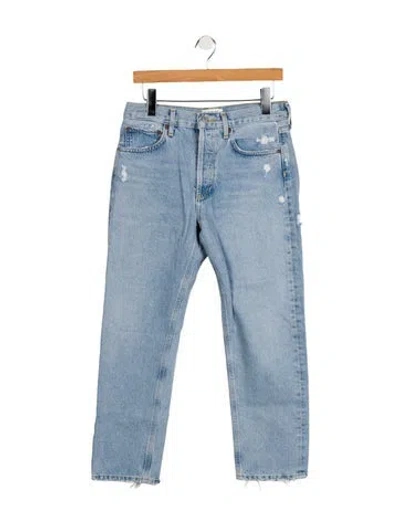 Pre-owned Agolde Mid-rise Straight Leg Jeans In Blue