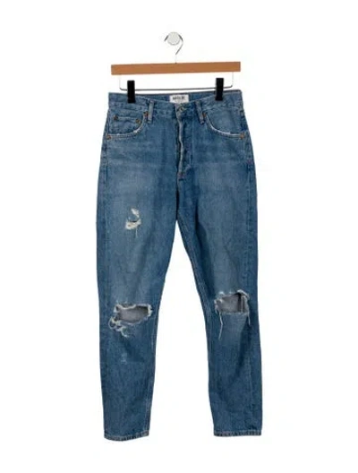 Pre-owned Agolde Mid-rise Straight Leg Jeans In Blue