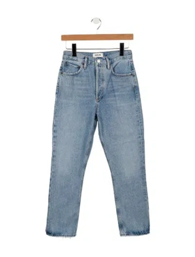 Pre-owned Agolde Mid-rise Straight Leg Jeans In Blue