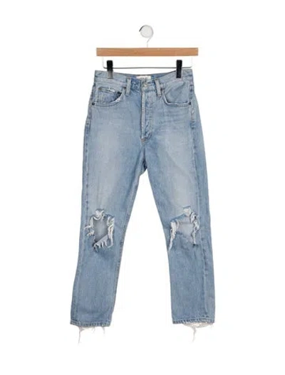 Pre-owned Agolde Mid-rise Straight Leg Jeans In Blue