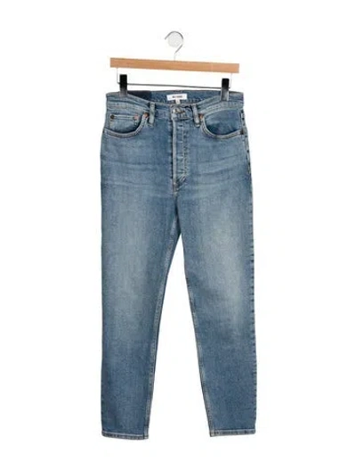 Pre-owned Agolde Mid-rise Straight Leg Jeans In Blue