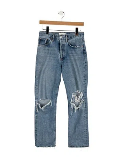 Pre-owned Agolde Mid-rise Straight Leg Jeans In Blue
