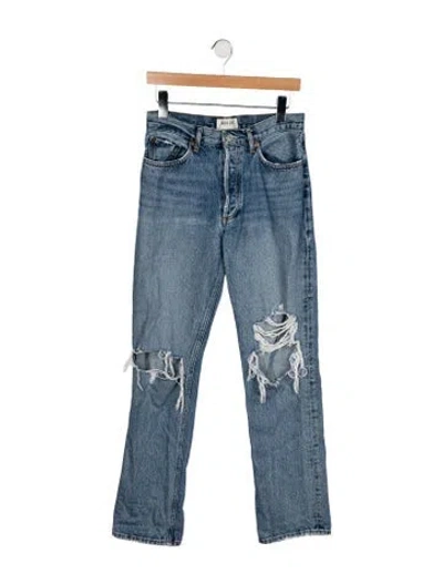 Pre-owned Agolde Mid-rise Straight Leg Jeans In Blue