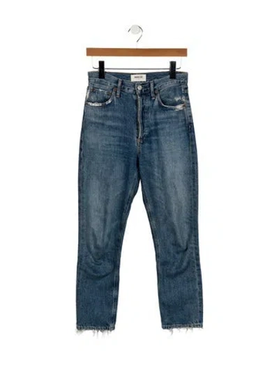 Pre-owned Agolde Mid-rise Straight Leg Jeans In Blue