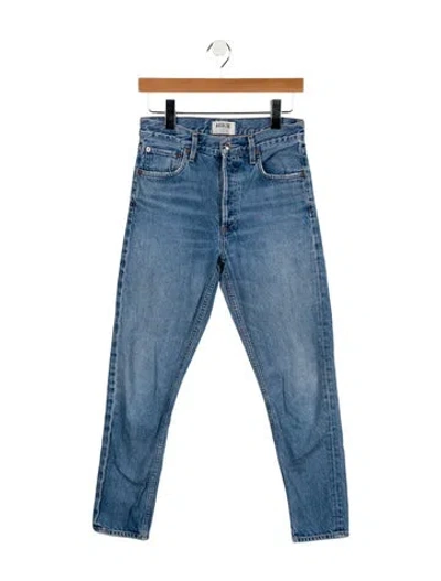 Pre-owned Agolde Mid-rise Straight Leg Jeans In Blue