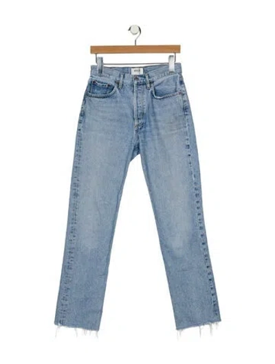 Pre-owned Agolde Mid-rise Straight Leg Jeans In Blue