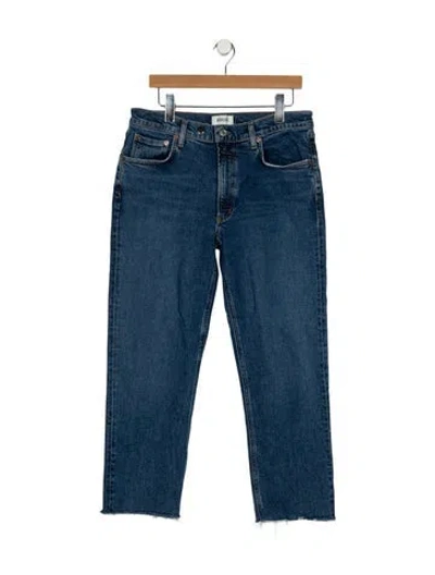Pre-owned Agolde Mid-rise Straight Leg Jeans In Blue