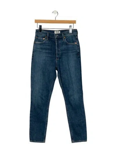 Pre-owned Agolde Mid-rise Straight Leg Jeans In Blue