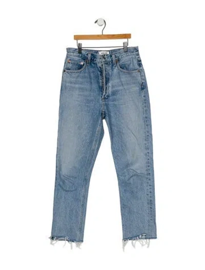 Pre-owned Agolde Mid-rise Straight Leg Jeans In Blue