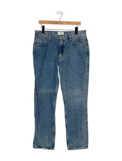Pre-owned Agolde Mid-rise Straight Leg Jeans In Blue