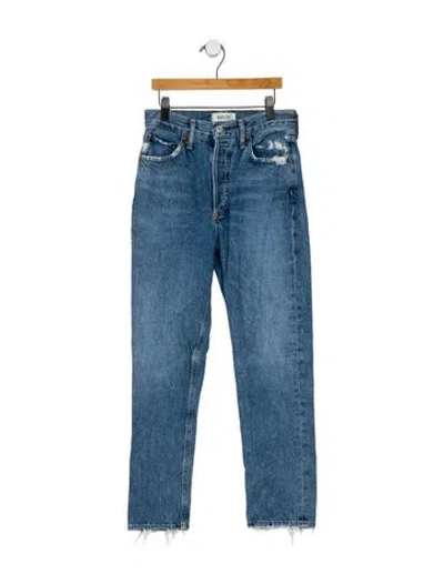 Pre-owned Agolde Mid-rise Straight Leg Jeans In Blue
