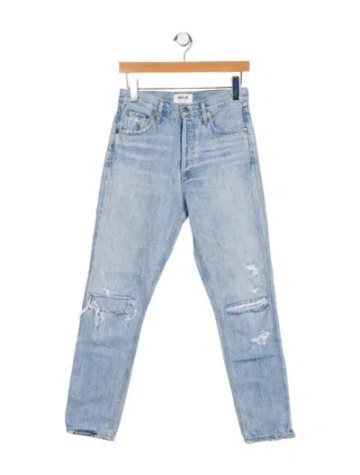 Pre-owned Agolde Mid-rise Straight Leg Jeans In Blue