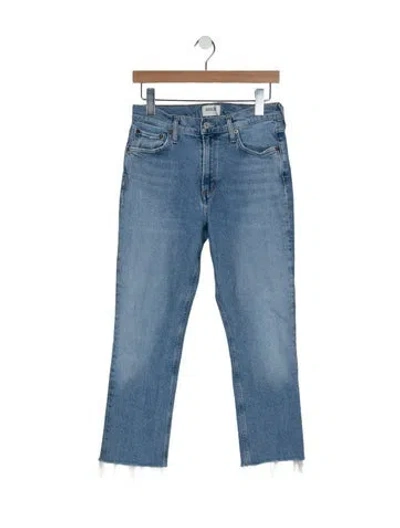 Pre-owned Agolde Mid-rise Straight Leg Jeans In Blue
