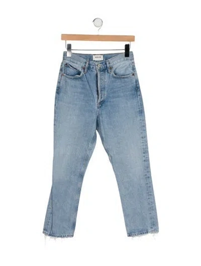 Pre-owned Agolde Mid-rise Straight Leg Jeans In Blue