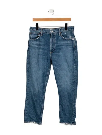 Pre-owned Agolde Mid-rise Straight Leg Jeans In Blue