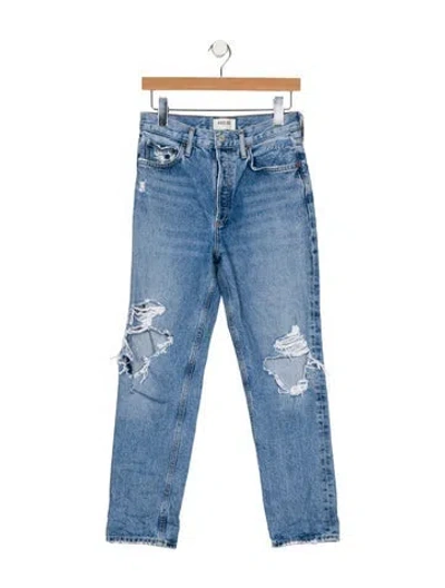 Pre-owned Agolde Mid-rise Straight Leg Jeans In Blue