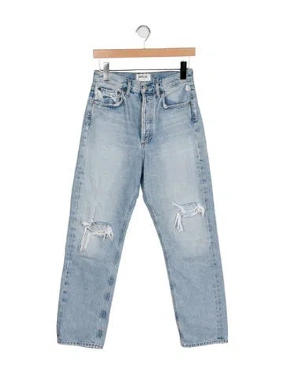 Pre-owned Agolde Mid-rise Straight Leg Jeans In Blue