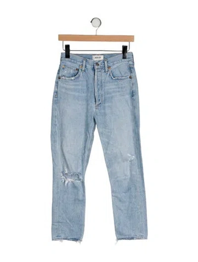 Pre-owned Agolde Mid-rise Straight Leg Jeans In Blue